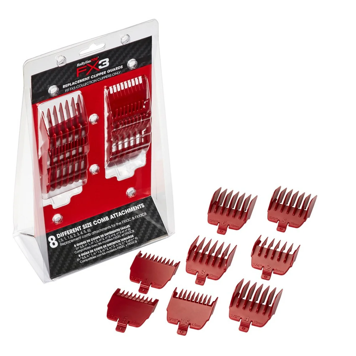 BaBylissPRO FX3 Hair Clipper Comb Attachment Set - Image 2