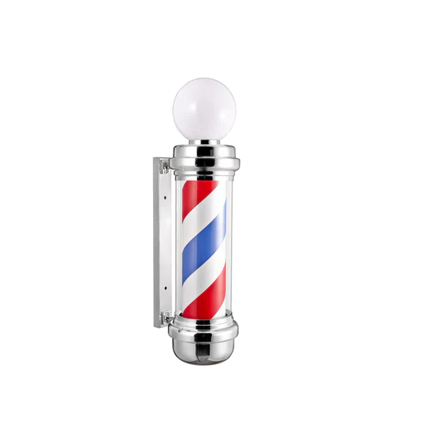 Barber Pole D Chrome With Top Light