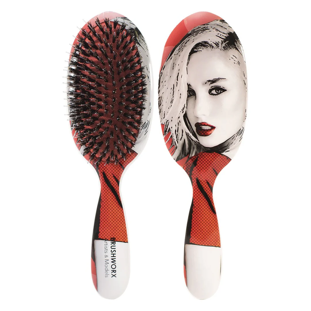 Brushworx Artists and Models Cushion Hair Brush Big Red - Image 3