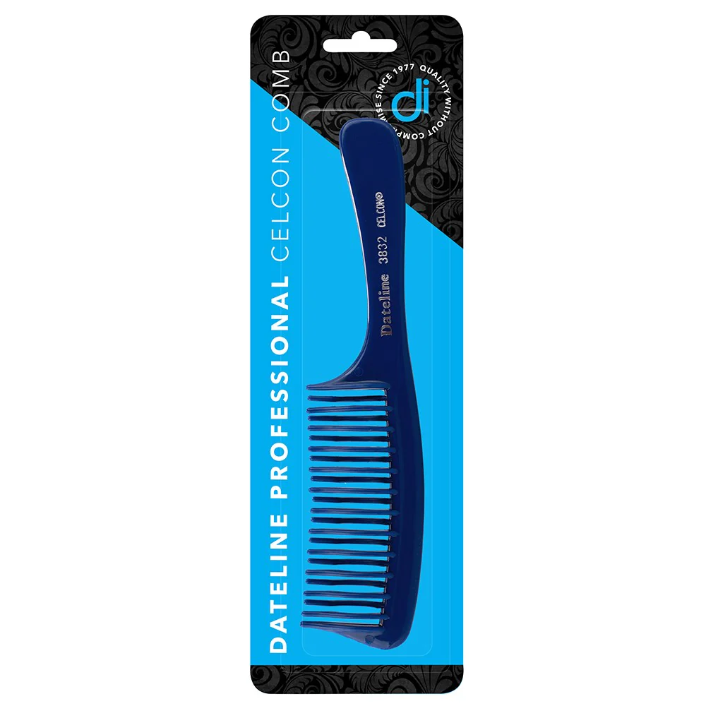 Dateline Professional Blue Celcon Basin Comb 8 3832 - Detangler With Handle - Image 2