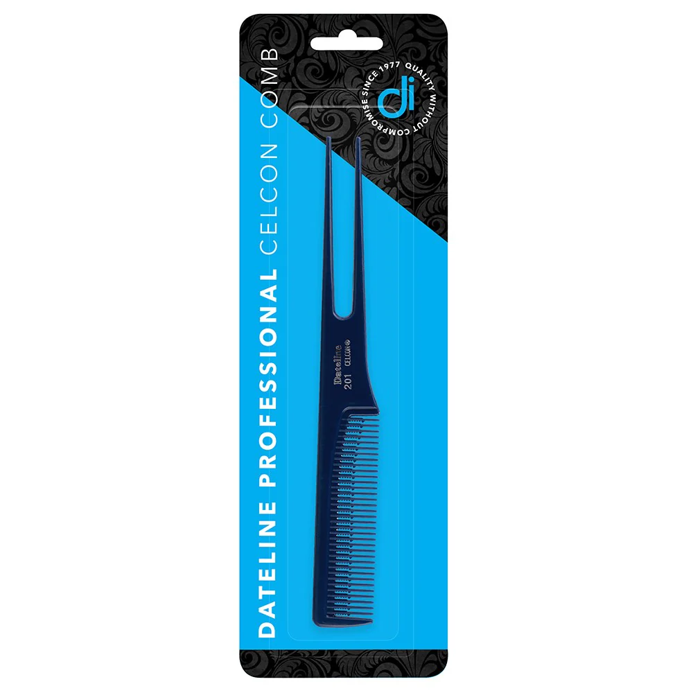 Dateline Professional Blue Celcon Teasing Comb With 2 Tails 8 201 - Plastic - Image 2