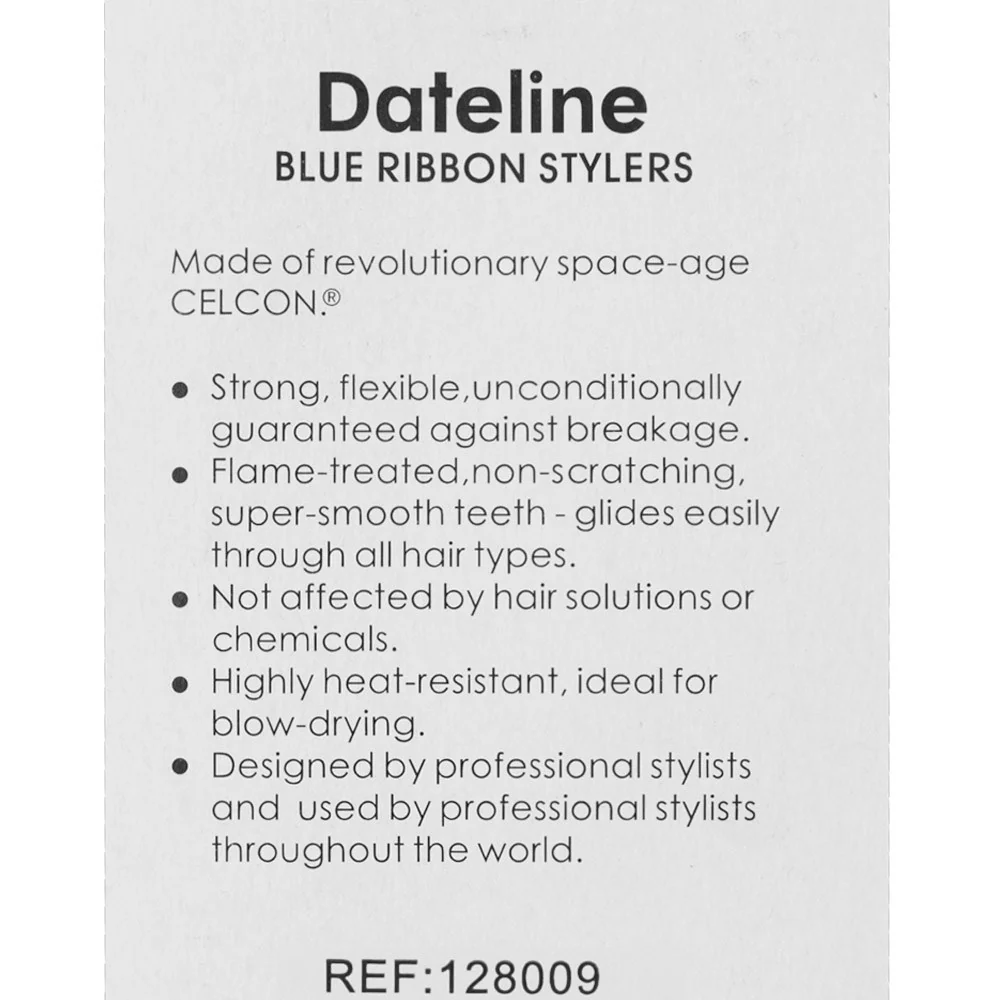 Dateline Professional Blue Celcon Teasing Comb With 5 Tails 8 1/4 3839 - Stainless Steel - Image 3