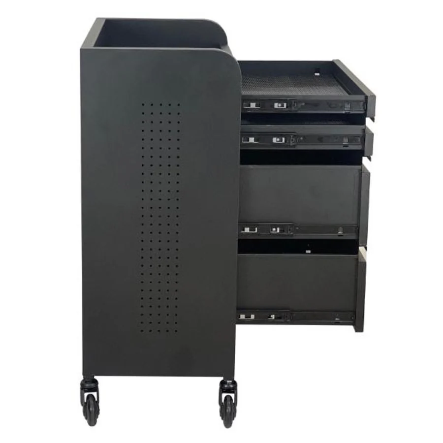 Fusion PLUS 4 Drawer Hairdressing Beauty Trolley - Black - Image 2