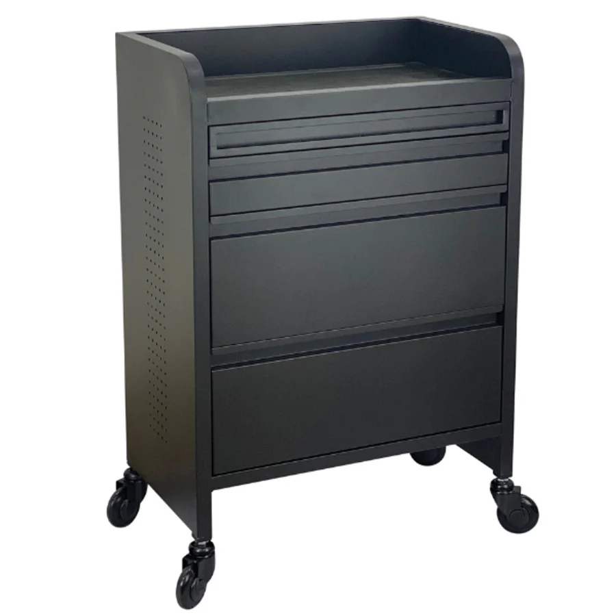 Fusion PLUS 4 Drawer Hairdressing Beauty Trolley - Black - Image 4