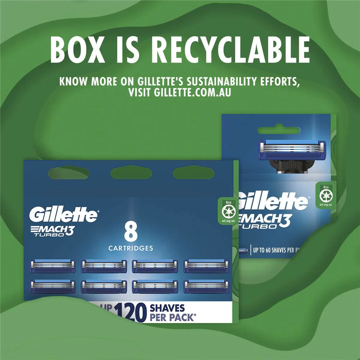 Gillette Mach3 Turbo 3d Razor Blade Refills 8 Pack - Image 4