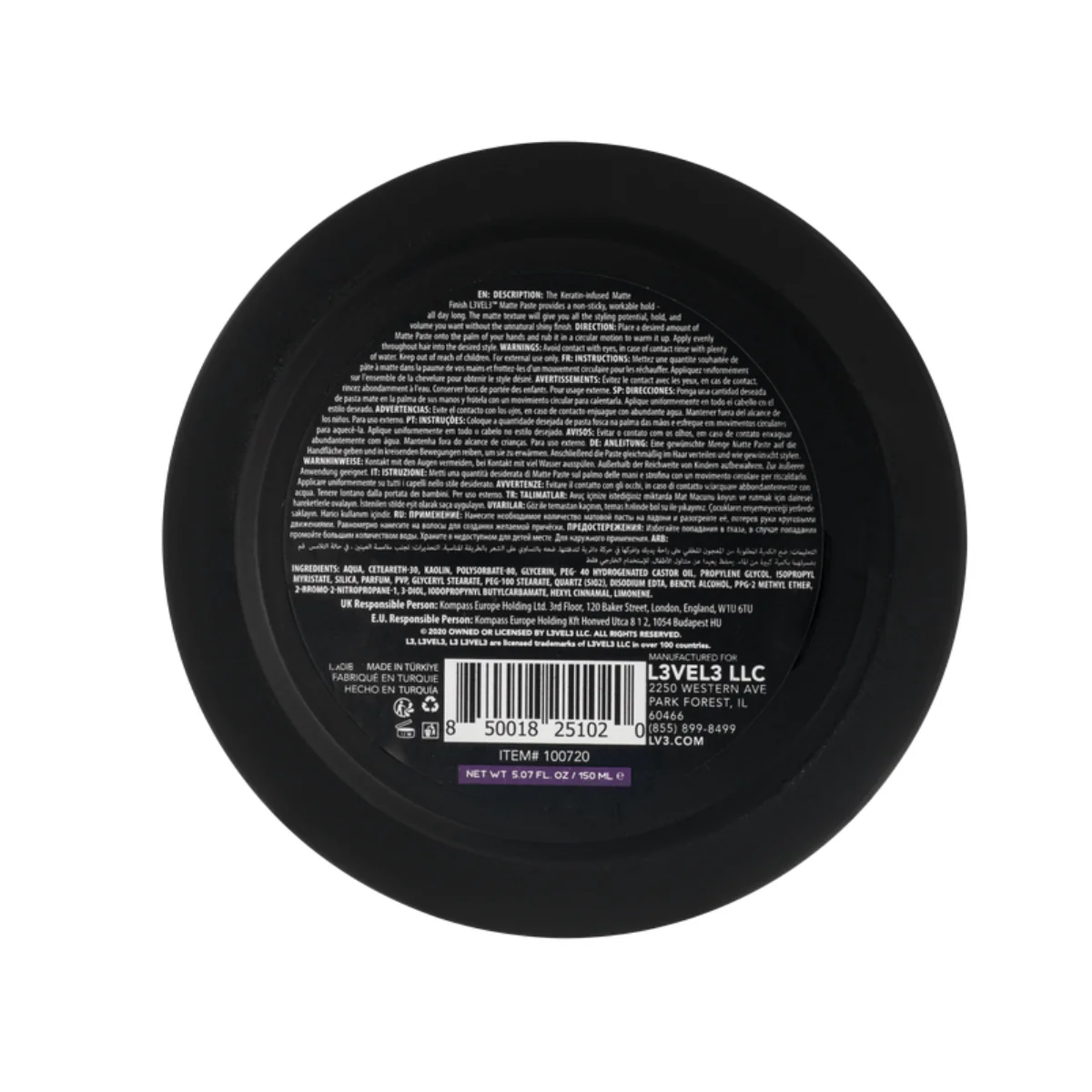 L3VEL3 Matte Finish Paste (Hold 3) - 150ml - Image 2