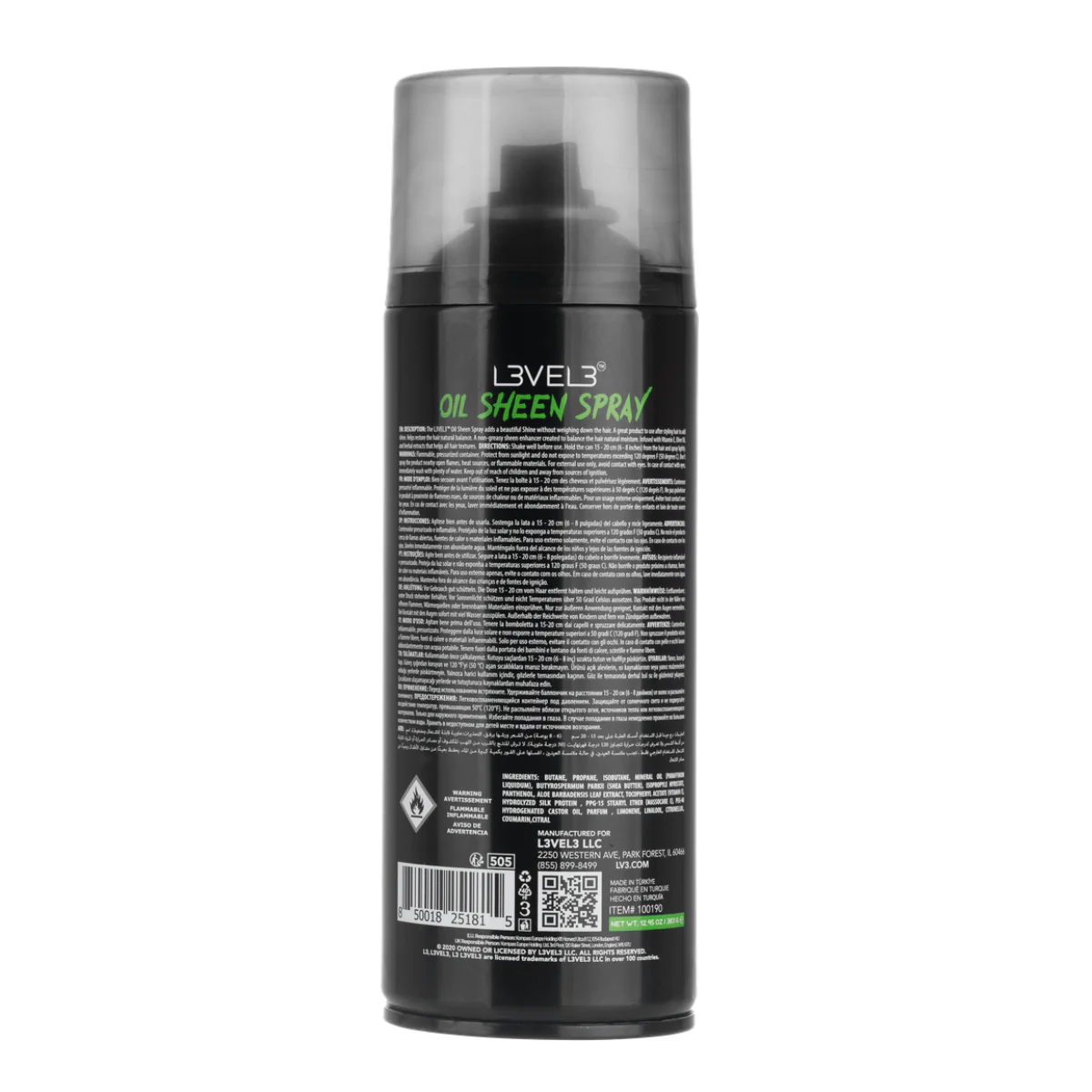 L3VEL3 Oil Sheen Finishing Spray (Hold 1) - 383g - Image 2