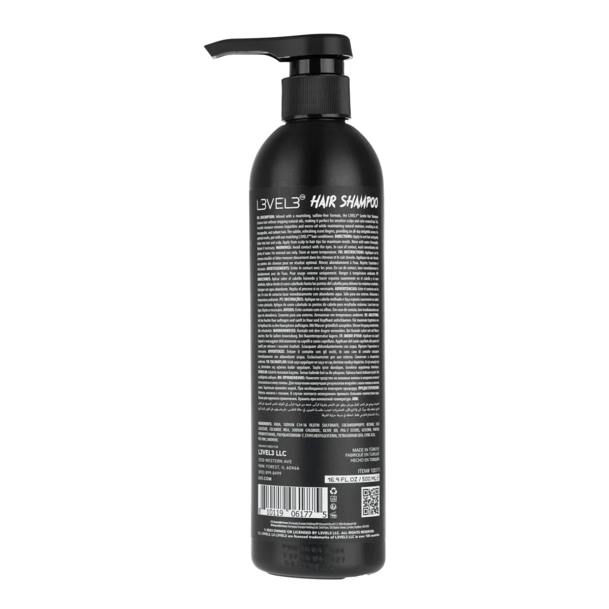 L3VEL3 Sulfate-Free Shampoo - 500ml - Image 2