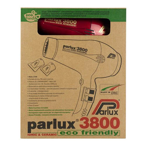 Parlux 3800 Ionic Ceramic Hair Dryer - Red - Image 3