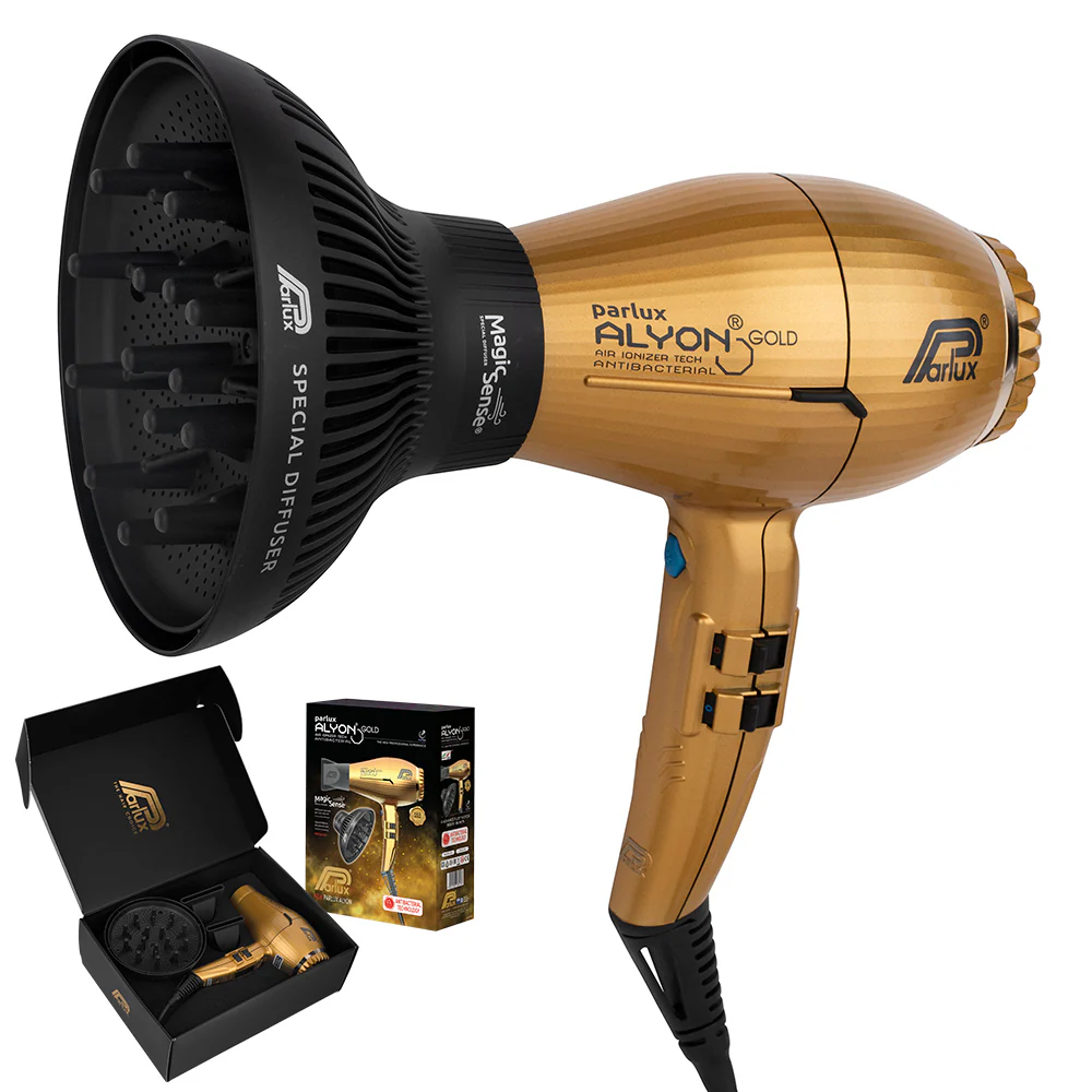 Parlux Alyon Air Ionizer Tech Hair Dryer 2250w - Gold W/diffuser Pack - Image 2