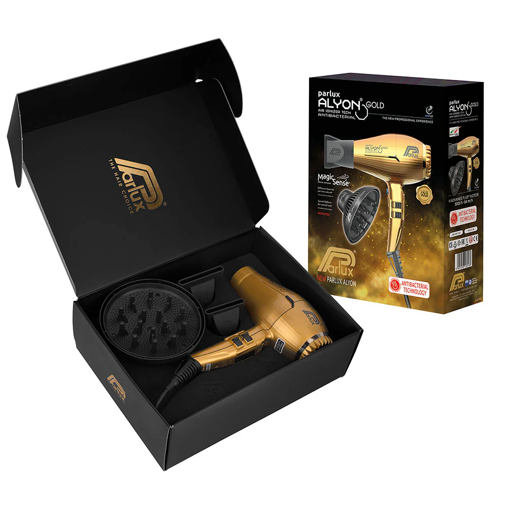 Parlux Alyon Air Ionizer Tech Hair Dryer 2250w - Gold W/diffuser Pack - Image 3