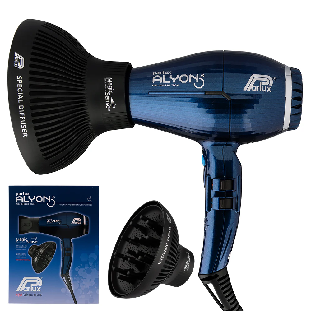 Parlux Alyon Air Ionizer Tech Hair Dryer 2250w - Midnight Blue W/diffuser Pack - Image 2
