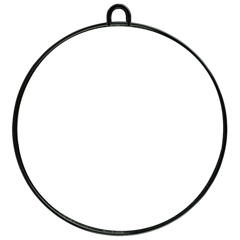 Salon Smart Black Round Mirror With Wall Bracket And Handle - Large