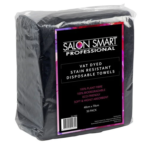 Salon Smart Towel Disposable - Black 50pk - Image 2