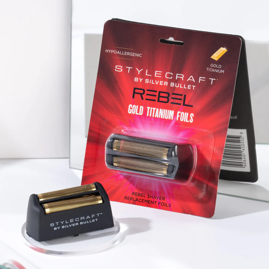 StyleCraft by Silver Bullet Rebel Shaver Replacement Gold Foil Head - Image 2