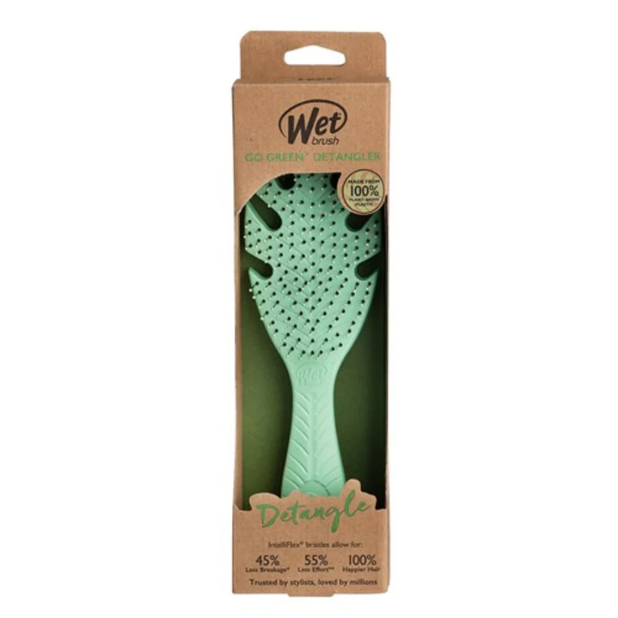 WetBrush Go Green Detangler Hair Brush - Green Leaf - Image 3